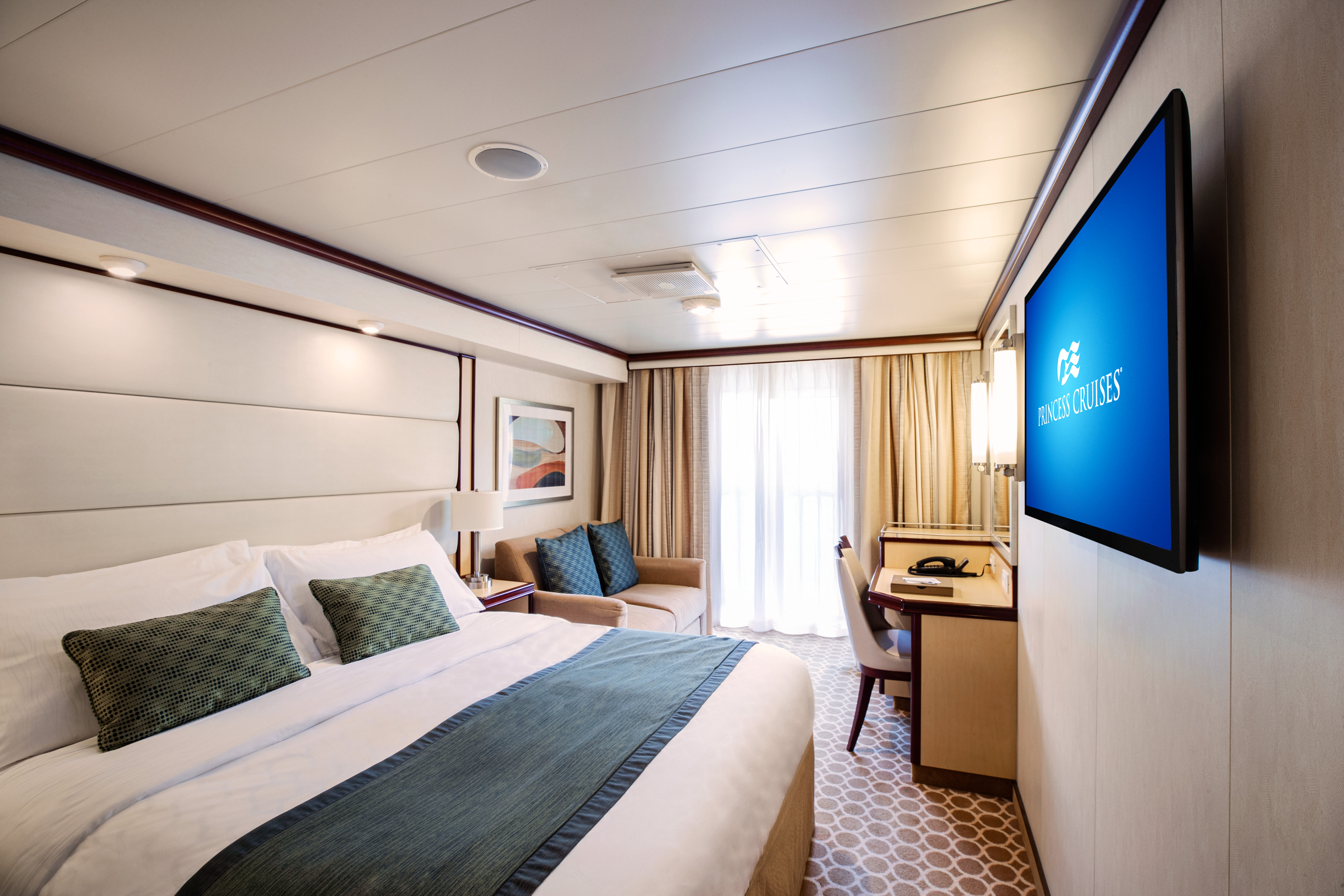 Balcony cabin view on Island Princess